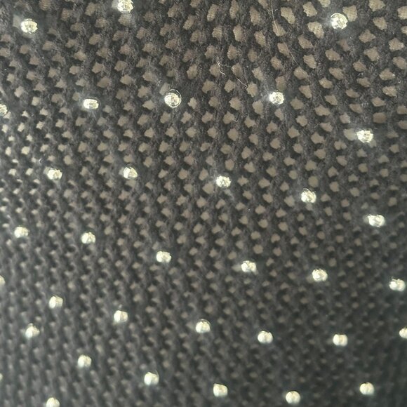 Jennifer Lopez Black Studded Open Weave Tunic Sweater Top Sz M - Picture 3 of 15